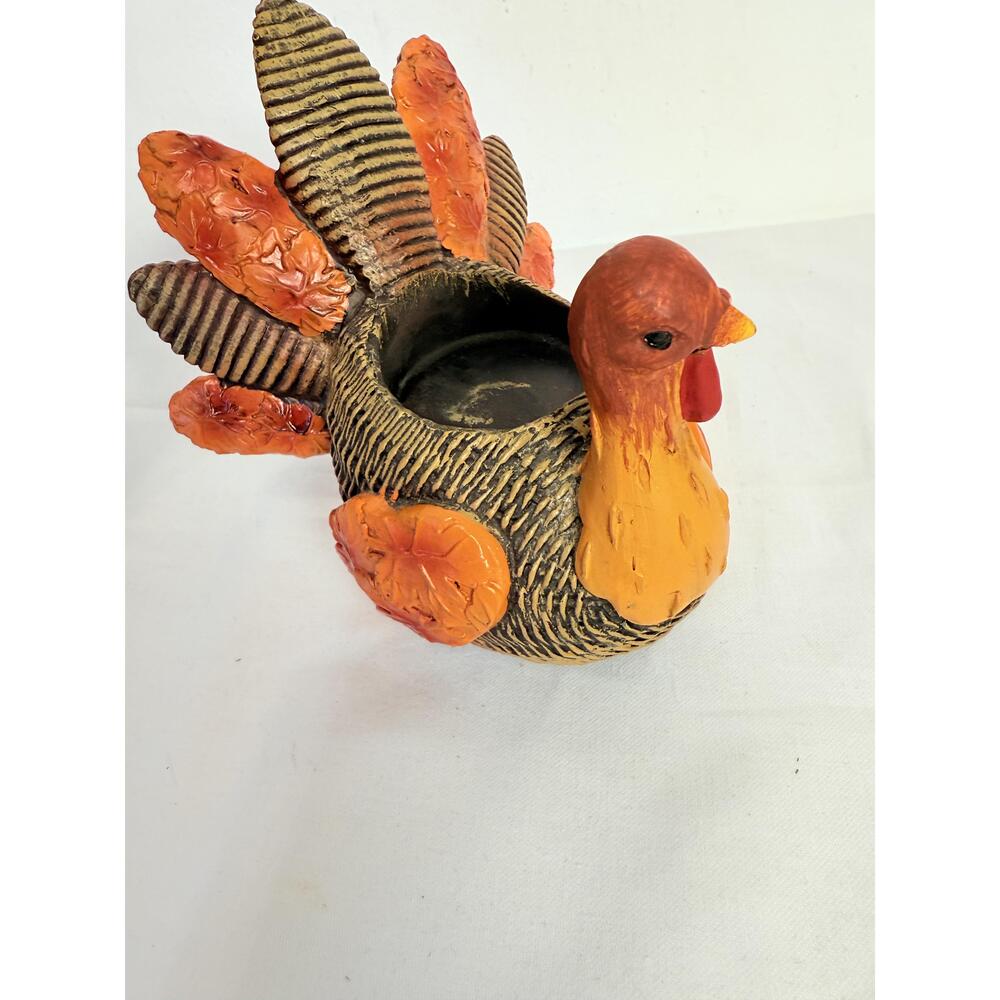 Tii Collections Multicolored Ceramic Resin Turkey Candle Holder Decor